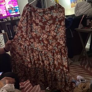 Floral Brown Skirt